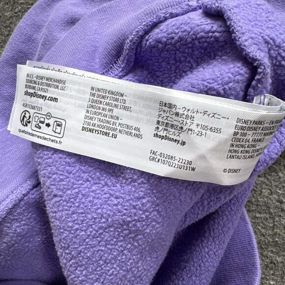 Disney 100 Years Of Wonder Hoodie Youth Kids 11/12 Purple Embroidered Sweatshirt - Picture 7 of 11
